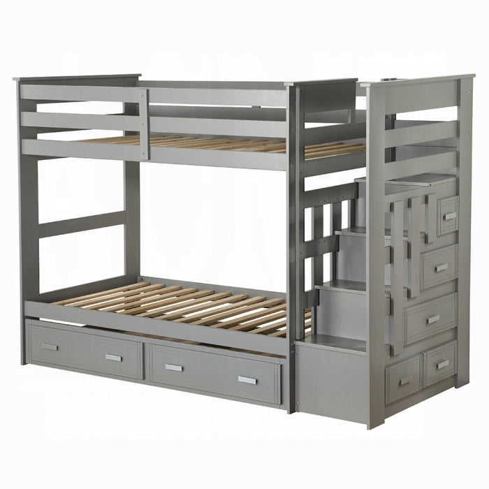 Allentown Twin-Twin Bunk Bed With Trundle and Storage - Visions in Furniture (La Mirada, CA)