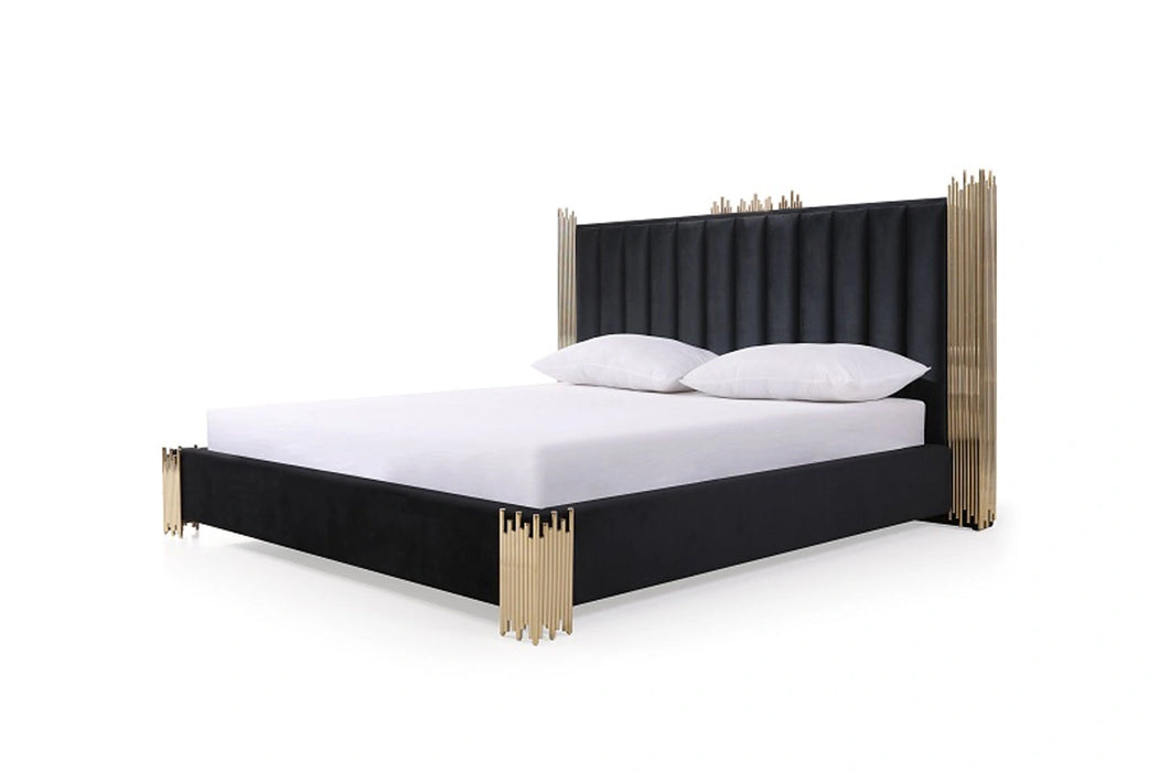 Token Modern Black & Gold Bedroom Set