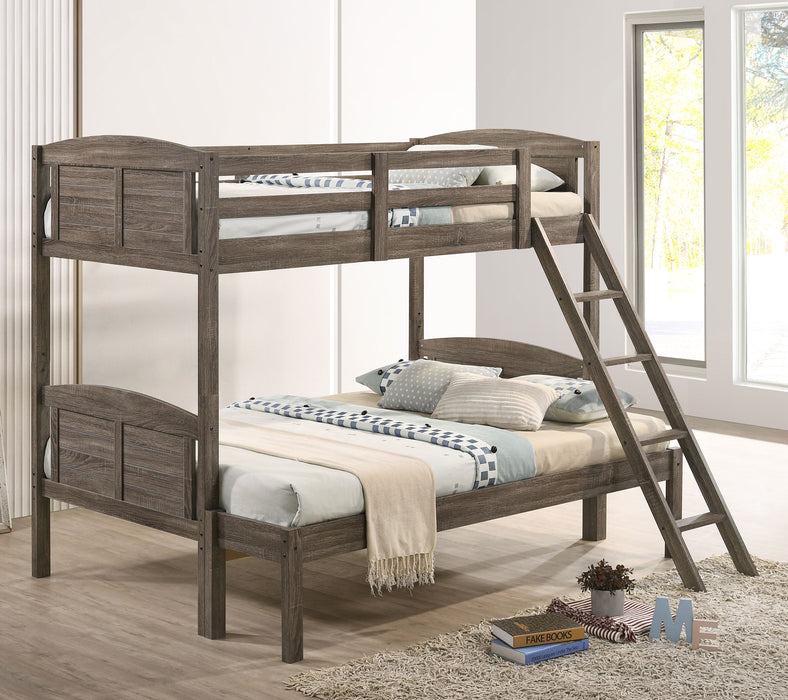 Flynn Bunk Bed Weathered Brown - Visions in Furniture (La Mirada, CA)