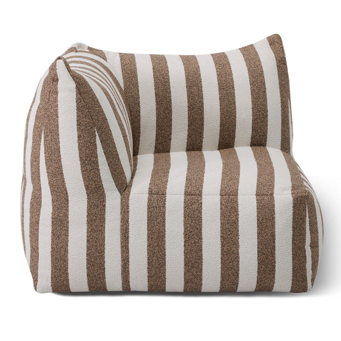 Lanuza - Outdoor Brown + White Stripe Fabric 8-Piece Modular Sectional Sofa Set