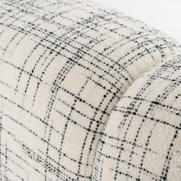 Shiloh - Modern Off-White + Black Fabric Bed