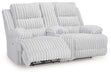 Rhines Falls Power Reclining Loveseat with Console - Visions in Furniture (La Mirada, CA)