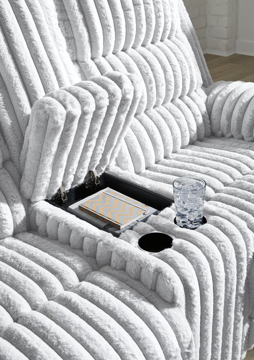 Rhines Falls Power Reclining Loveseat with Console - Visions in Furniture (La Mirada, CA)