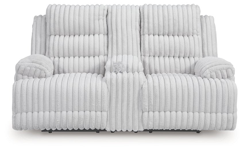 Rhines Falls Power Reclining Loveseat with Console - Visions in Furniture (La Mirada, CA)