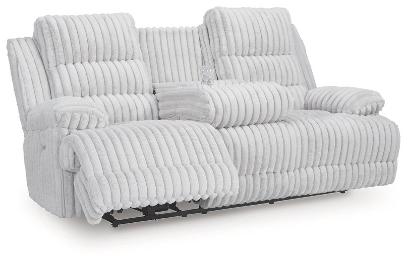 Rhines Falls Power Reclining Sofa with Drop Down Table - Visions in Furniture (La Mirada, CA)