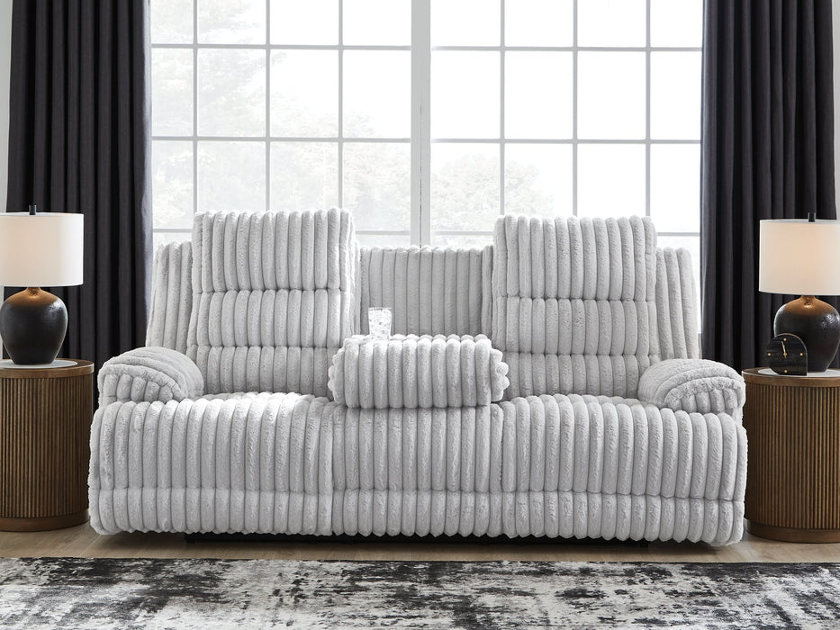 Rhines Falls Power Reclining Sofa with Drop Down Table - Visions in Furniture (La Mirada, CA)