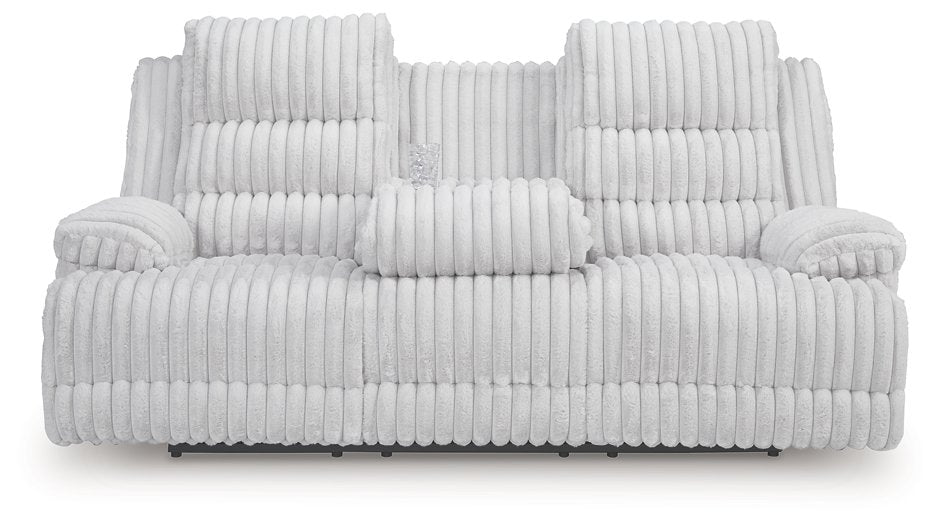 Rhines Falls Power Reclining Sofa with Drop Down Table - Visions in Furniture (La Mirada, CA)