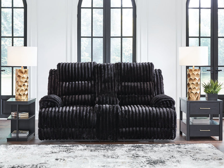 Rhine Falls Reclining Loveseat with Console - Visions in Furniture (La Mirada, CA)