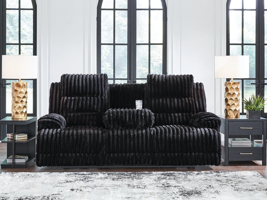 Rhine Falls Power Reclining Sofa with Drop Down Table - Visions in Furniture (La Mirada, CA)