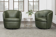 Parker Living Barolo 100% Italian Leather Swivel Club Chair Two Pack