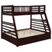 Ashton Twin Over Full 2-drawer Bunk Bed Cappuccino, White, Navy, Honey, & Brown - Visions in Furniture (La Mirada, CA)
