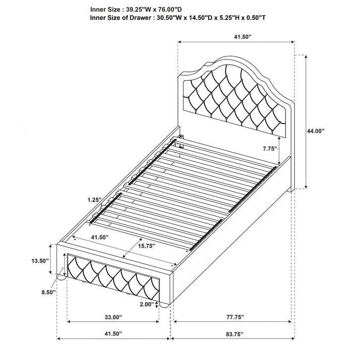 Ashleigh Twin Bed - Visions in Furniture (La Mirada, CA)
