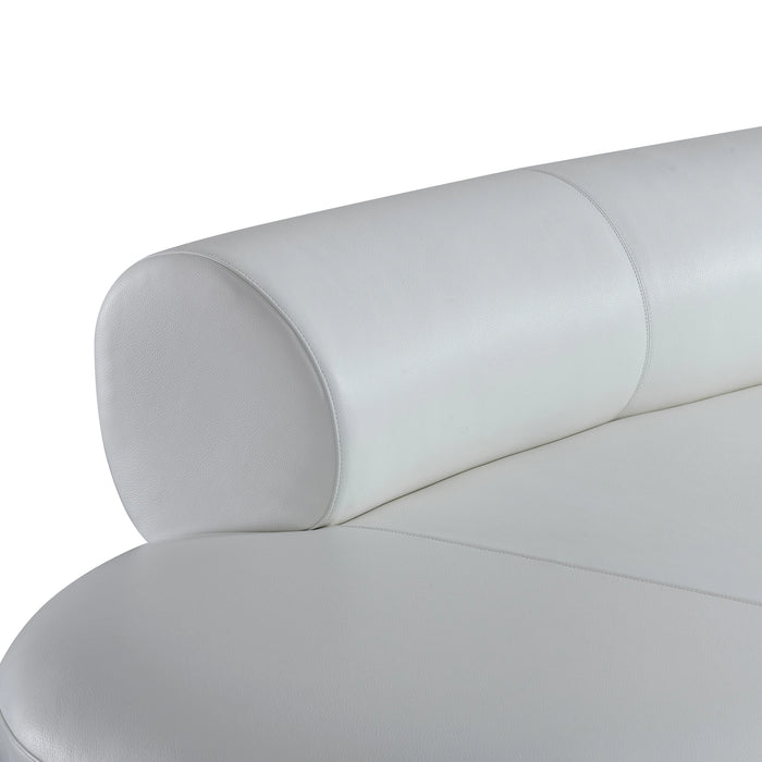 Stuart - Contemporary White Leather Left Facing Chaise Sectional Sofa