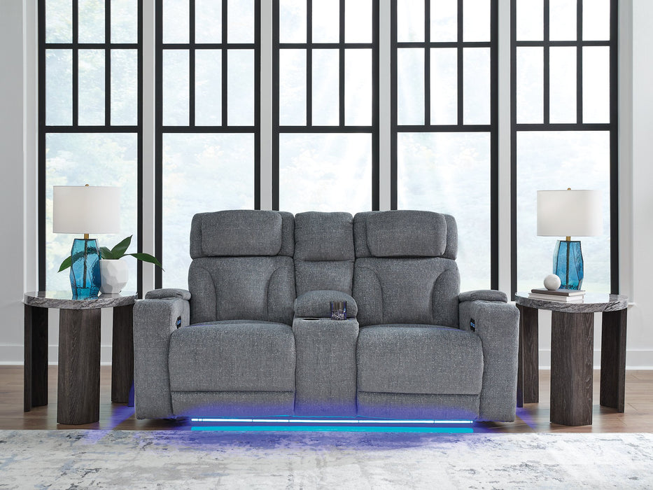 Studio Cave Power Reclining Loveseat with Console - Visions in Furniture (La Mirada, CA)
