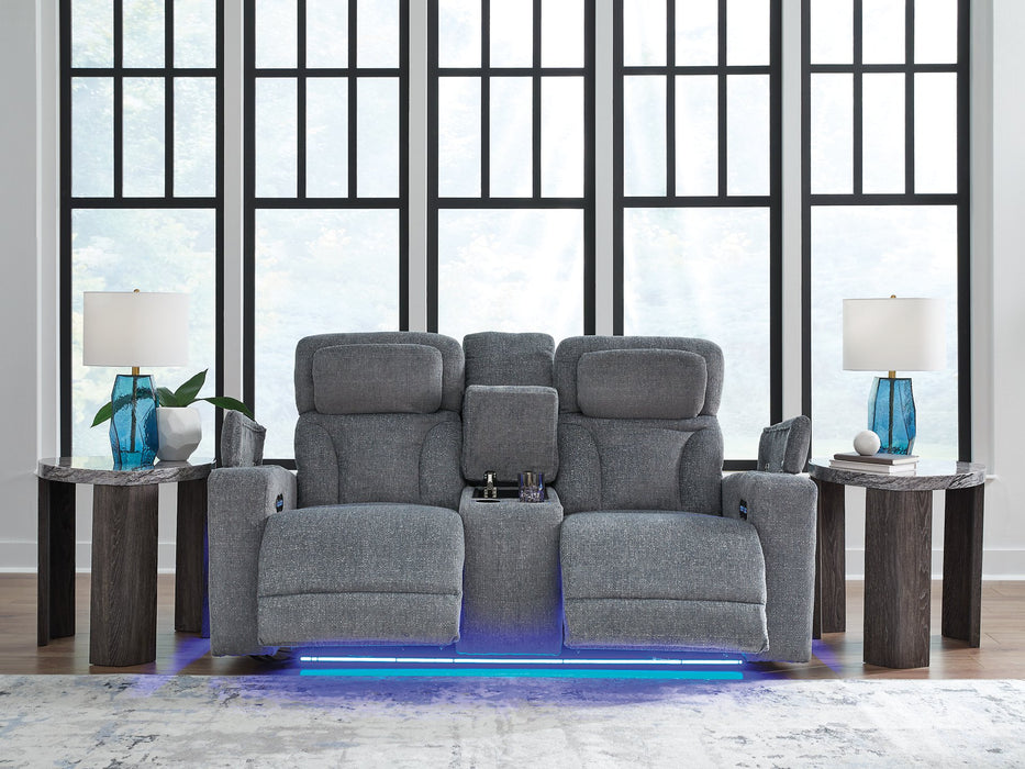 Studio Cave Power Reclining Loveseat with Console - Visions in Furniture (La Mirada, CA)
