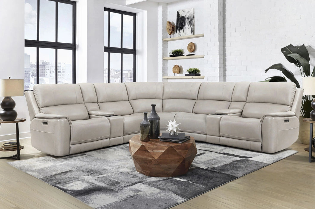 Parker Living Easton - Steamboat Brown 7 Piece Zero Gravity Power Reclining Sectional with Power Adjustable Headrests