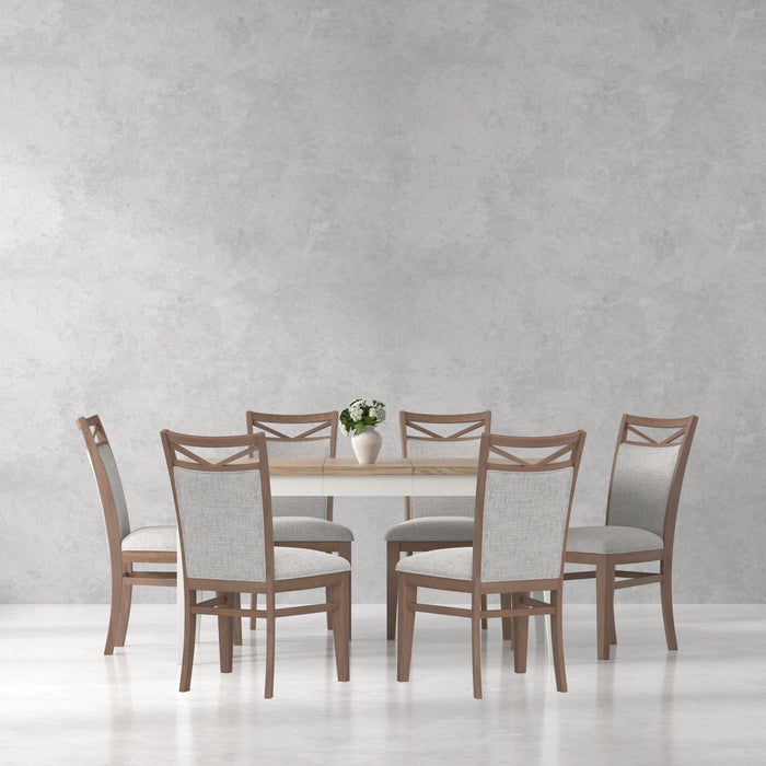 Parker House Americana Modern Dining Rectangular Extendable Dining Table with 6 Upholstered Dining Chairs