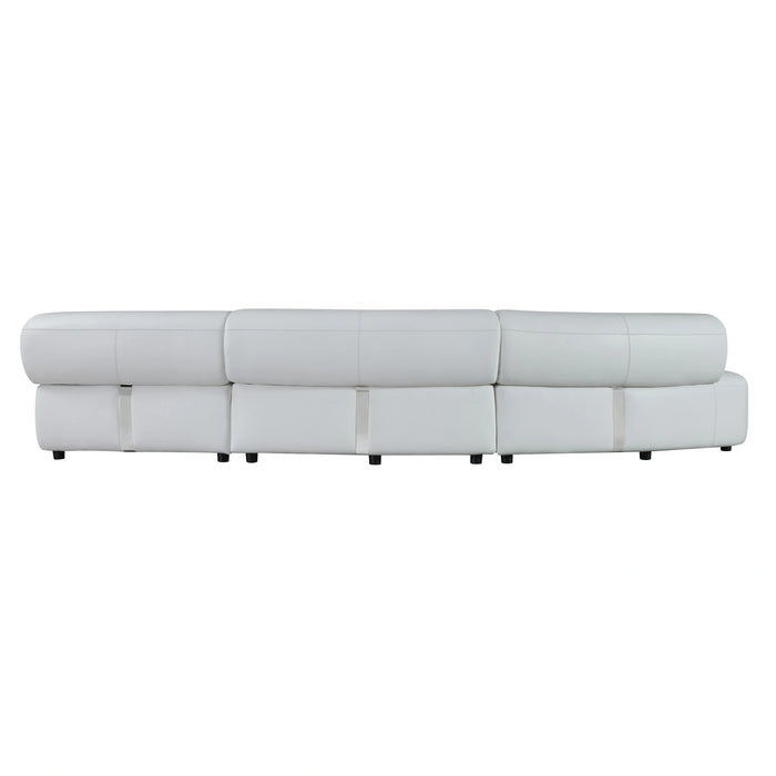Stuart - Contemporary White Leather Left Facing Chaise Sectional Sofa