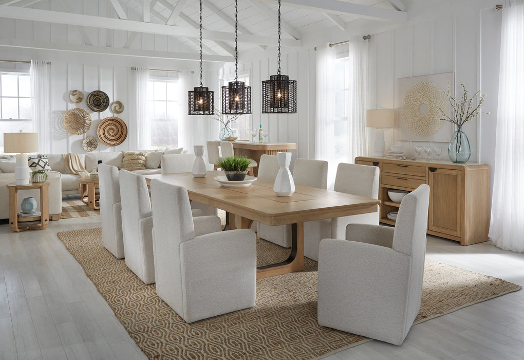 Parker House Escape - Dining 84 Inch Rectangular Extendable Table With 8 Chairs and Server