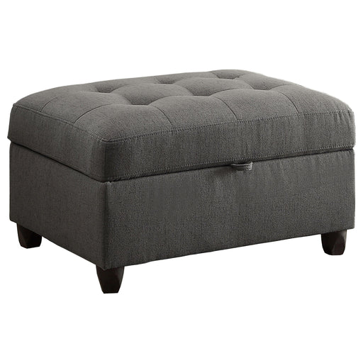 Stonenesse Tufted Storage Ottoman Grey - Visions in Furniture (La Mirada, CA)