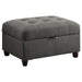 Stonenesse Tufted Storage Ottoman Grey - Visions in Furniture (La Mirada, CA)