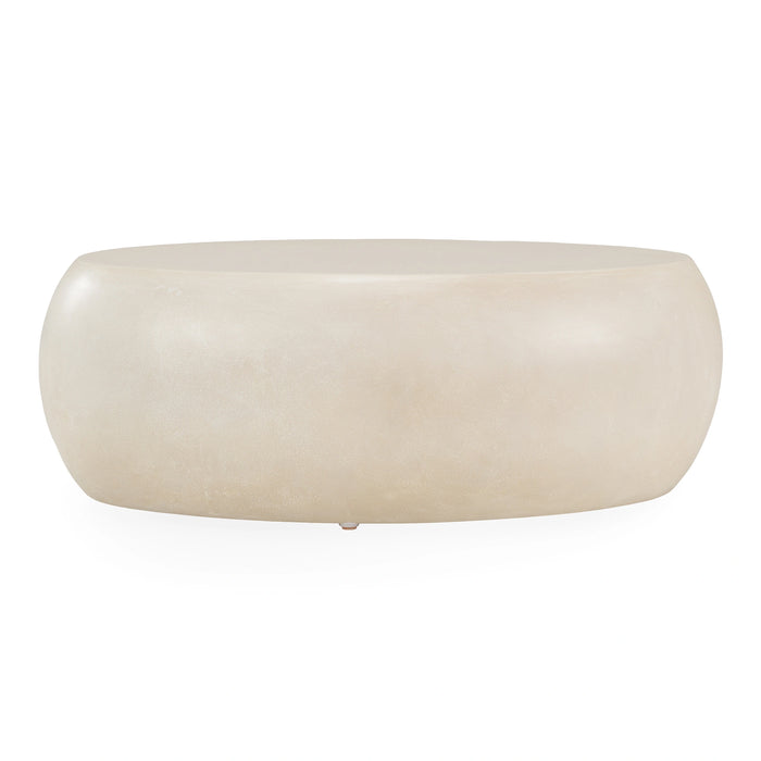 Denny - Modern Beige Fiberform Oval Coffee Table