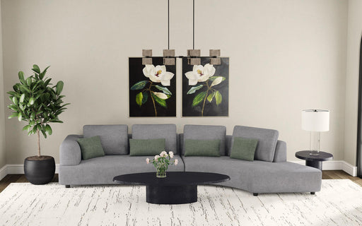 Toscano 134-inch Upholstered Sectional Sofa Grey - Visions in Furniture (La Mirada, CA)