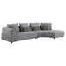 Toscano 134-inch Upholstered Sectional Sofa Grey - Visions in Furniture (La Mirada, CA)