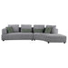 Toscano 134-inch Upholstered Sectional Sofa Grey - Visions in Furniture (La Mirada, CA)