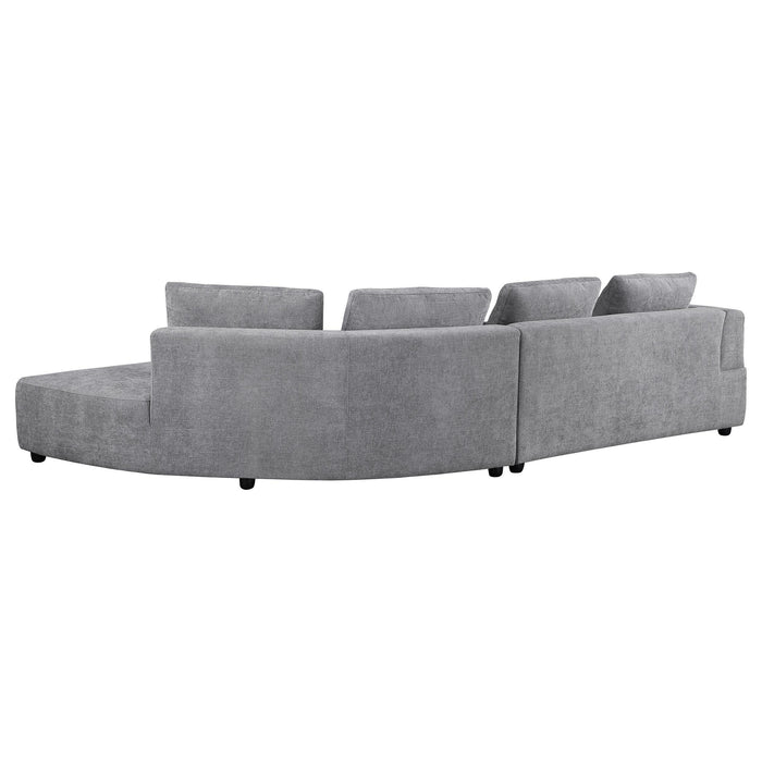 Toscano 134-inch Upholstered Sectional Sofa Grey - Visions in Furniture (La Mirada, CA)