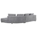 Toscano 134-inch Upholstered Sectional Sofa Grey - Visions in Furniture (La Mirada, CA)