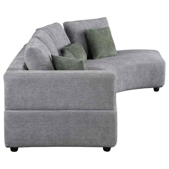 Toscano 134-inch Upholstered Sectional Sofa Grey - Visions in Furniture (La Mirada, CA)
