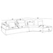 Toscano 134-inch Upholstered Sectional Sofa Grey - Visions in Furniture (La Mirada, CA)