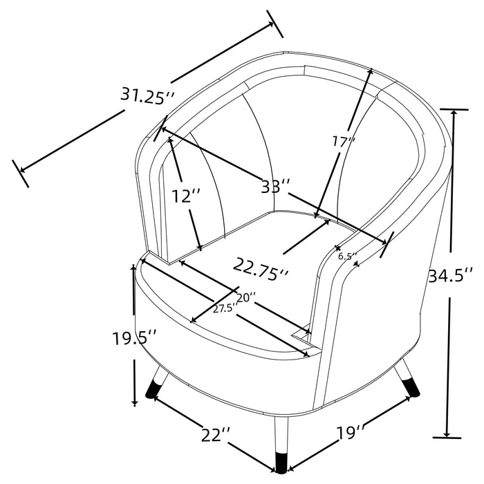 Ellorie Accent Chair - Visions in Furniture (La Mirada, CA)