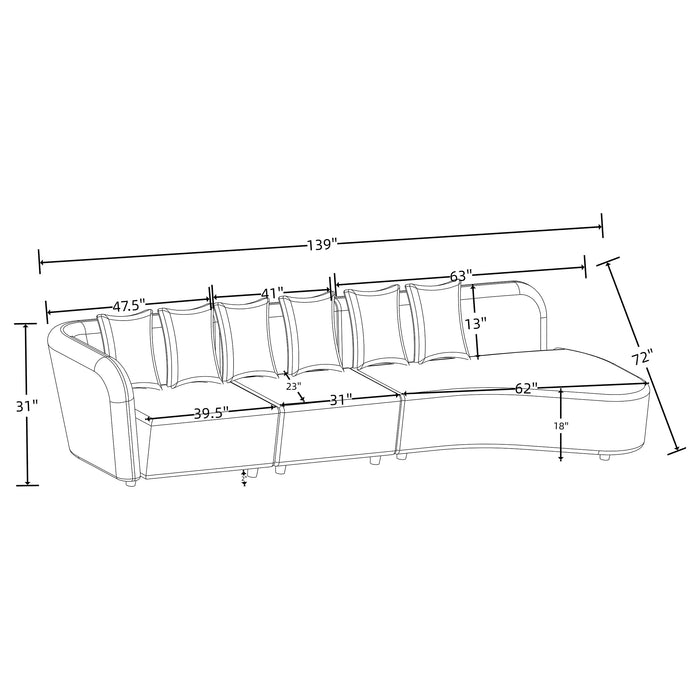 Fayette Stationary Sectionals - Visions in Furniture (La Mirada, CA)