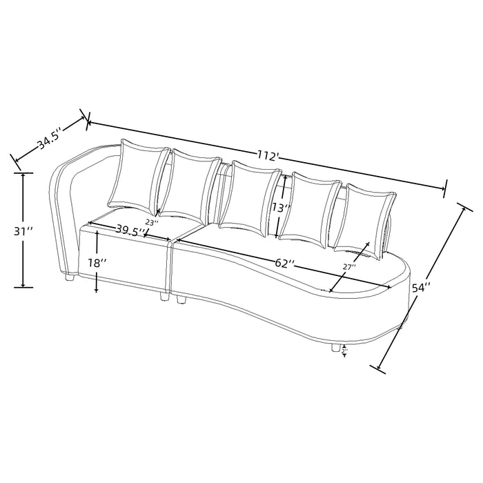Fayette Stationary Sectionals Greige - Visions in Furniture (La Mirada, CA)