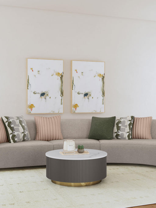 Fayette Upholstered Armless Chair Greige - Visions in Furniture (La Mirada, CA)