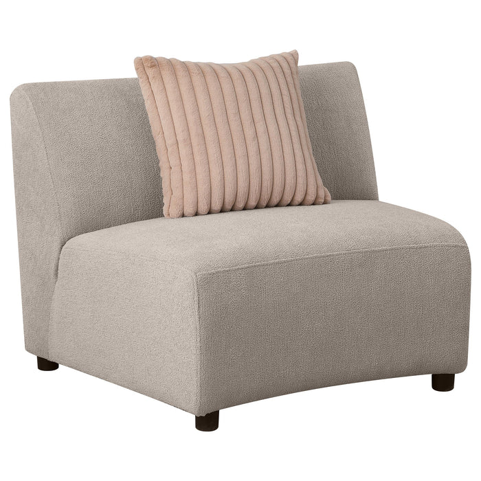 Fayette Upholstered Armless Chair Greige - Visions in Furniture (La Mirada, CA)