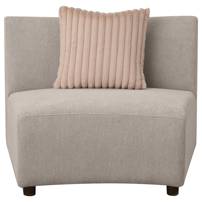 Fayette Upholstered Armless Chair Greige - Visions in Furniture (La Mirada, CA)