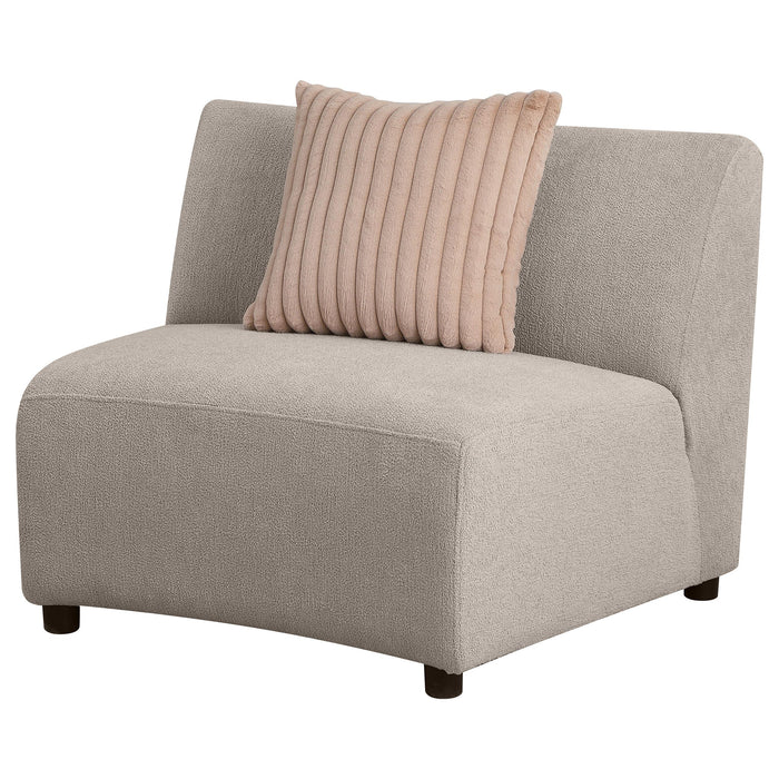 Fayette Upholstered Armless Chair Greige - Visions in Furniture (La Mirada, CA)