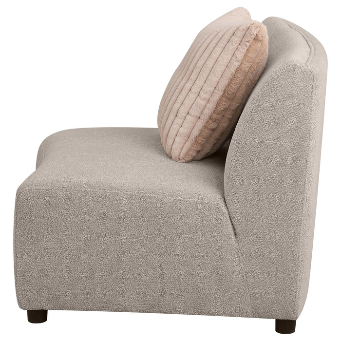 Fayette Upholstered Armless Chair Greige - Visions in Furniture (La Mirada, CA)