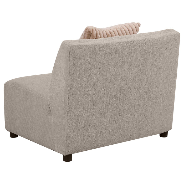 Fayette Upholstered Armless Chair Greige - Visions in Furniture (La Mirada, CA)
