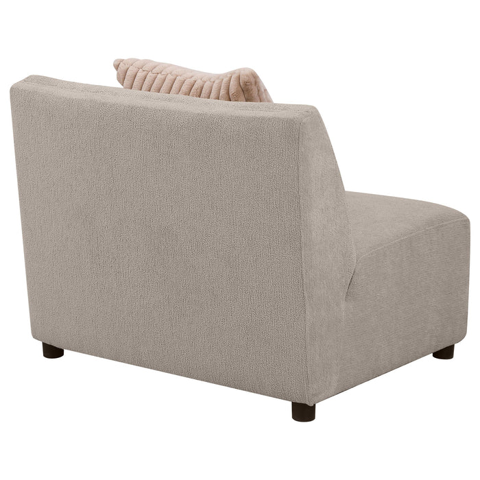 Fayette Upholstered Armless Chair Greige - Visions in Furniture (La Mirada, CA)