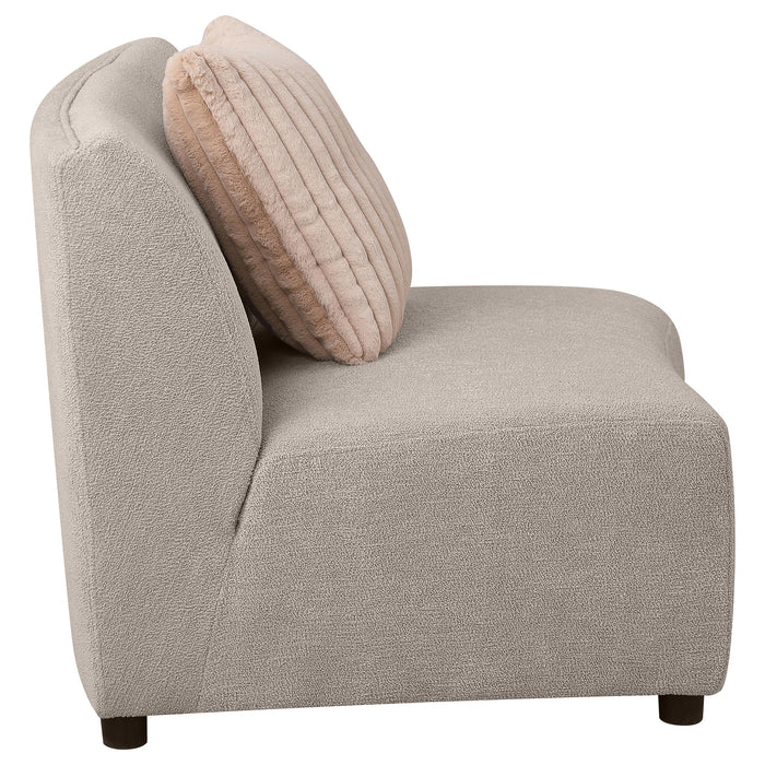 Fayette Upholstered Armless Chair Greige - Visions in Furniture (La Mirada, CA)