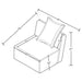 Fayette Upholstered Armless Chair Greige - Visions in Furniture (La Mirada, CA)