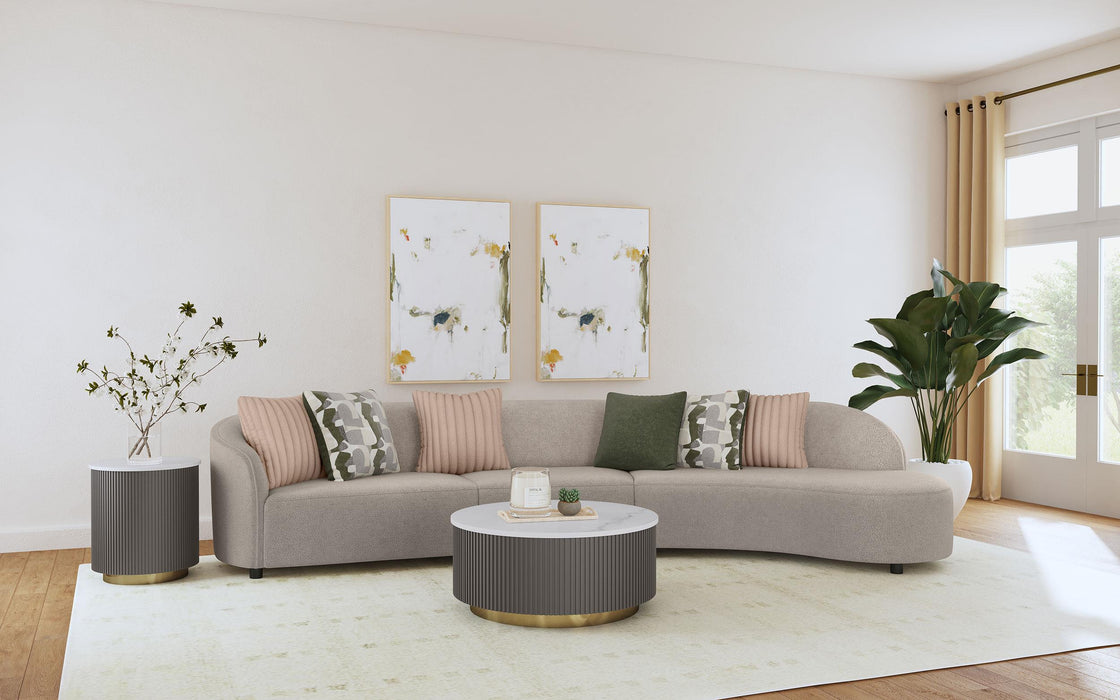 Fayette Upholstered Armless Chair Greige - Visions in Furniture (La Mirada, CA)