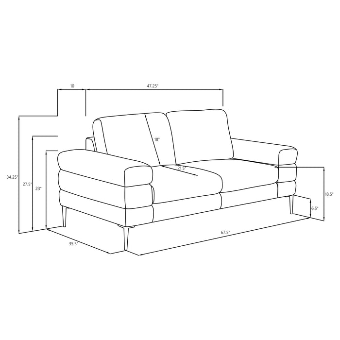 Jessel Stationary Loveseat - Visions in Furniture (La Mirada, CA)