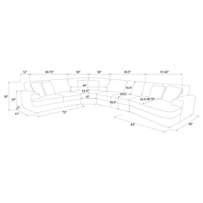 Emberson Upholstered Modular Sectional Sofa Ivory - Visions in Furniture (La Mirada, CA)