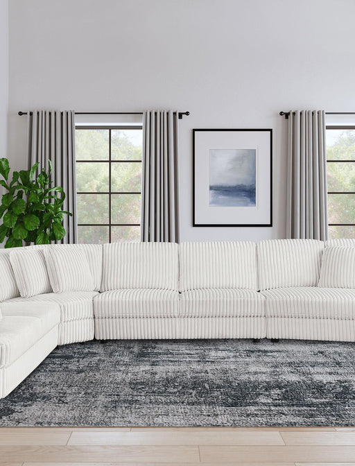Emberson Upholstered Armless Loveseat Ivory - Visions in Furniture (La Mirada, CA)