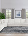 Emberson Upholstered Armless Loveseat Ivory - Visions in Furniture (La Mirada, CA)